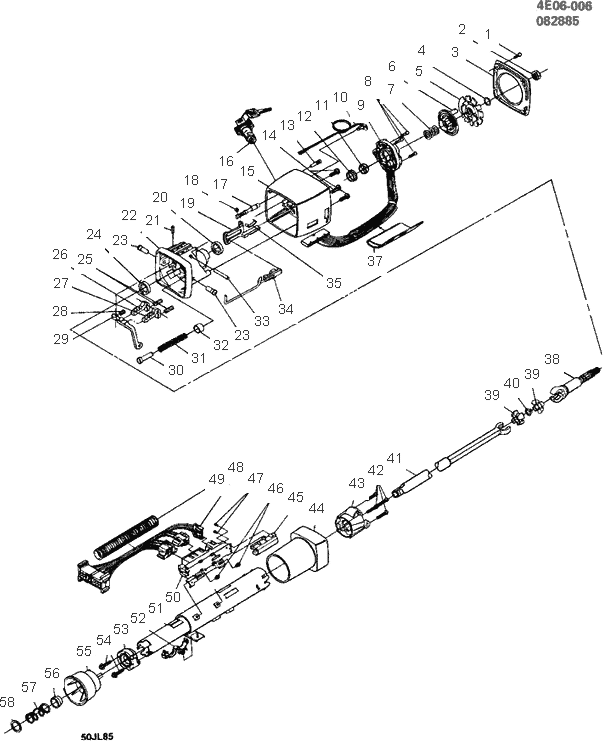 exploded view for the 1989 Buick Reatta Tilt | Steering Column Services