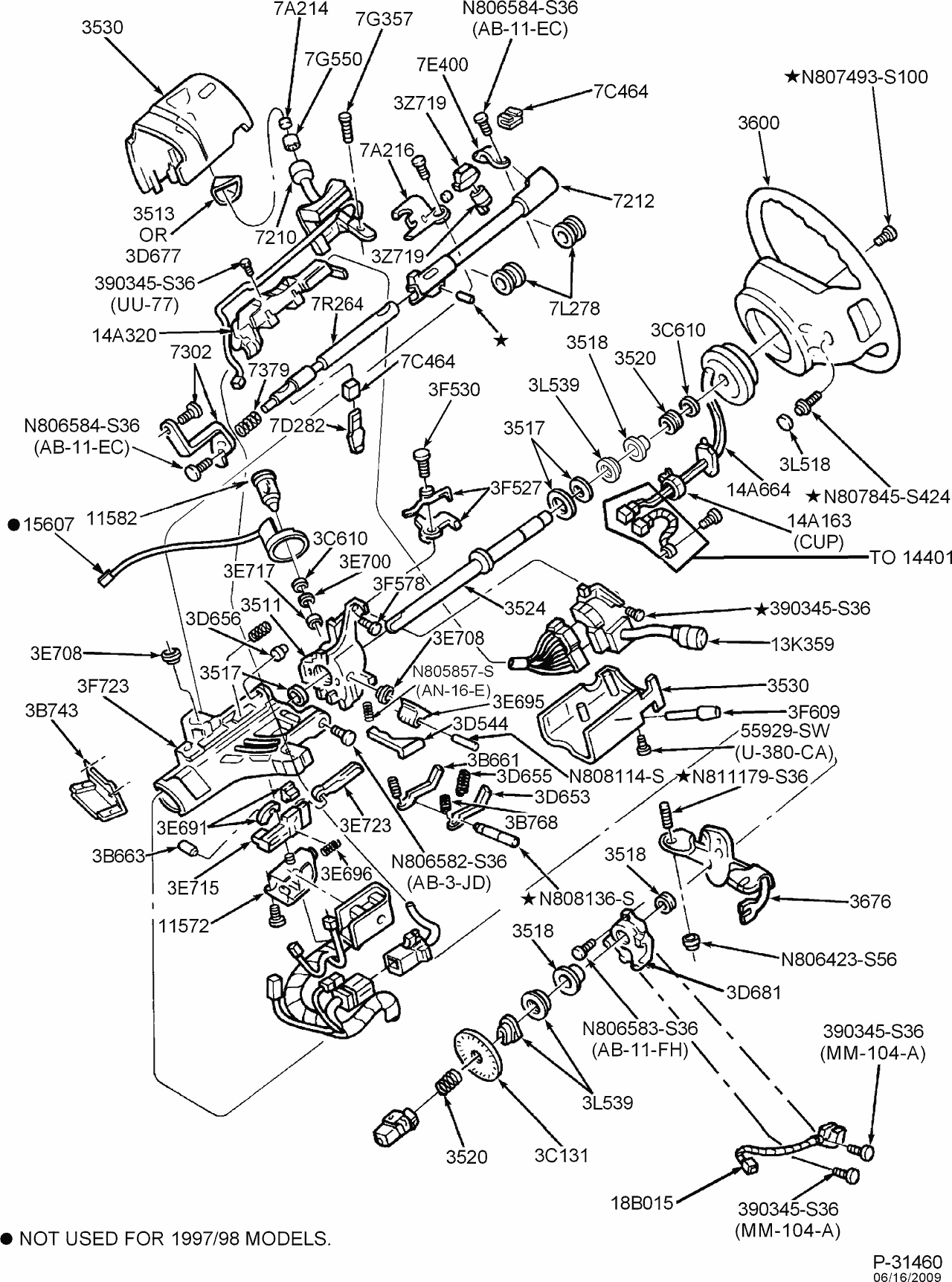 1996 Ford f150 steering column diagram
