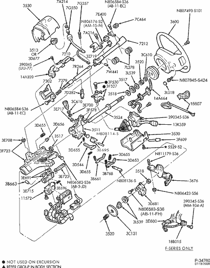 1990 Ford f250 steering column diagram #2