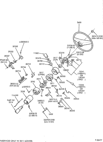 1993 Ford f150 steering column exploded view #7