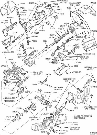 1995 Ford steering column repair