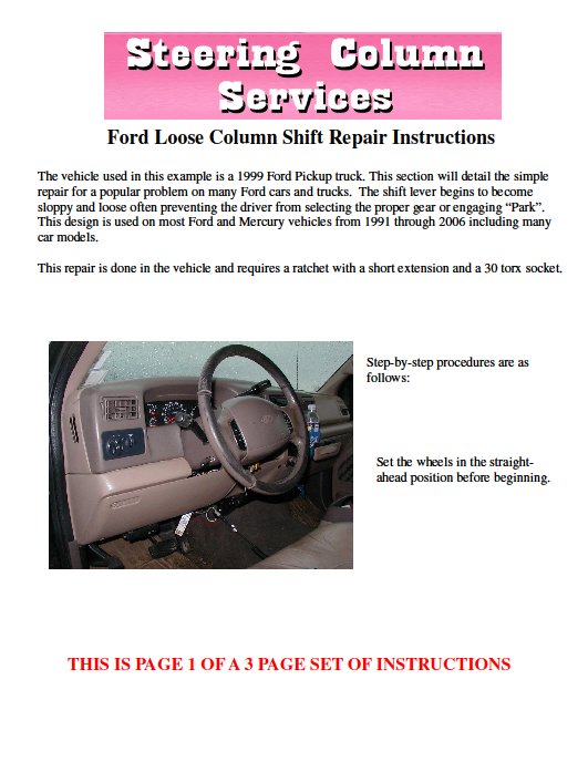 Loose ford steering column #3